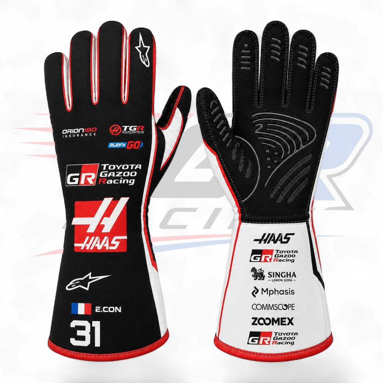 2026 Esteban Ocon Team HAAS Replica  F1 Racing Gloves