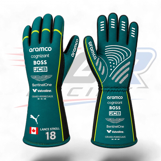 2026 Lance Stroll Team Aston Martin F1 Racing Gloves Replica