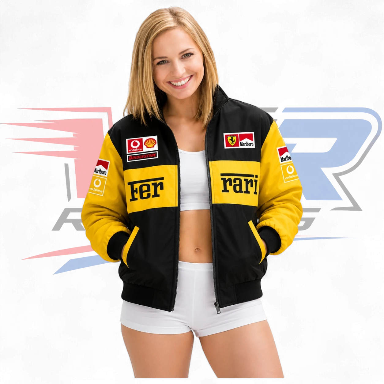 Ferrari F1 Vintage Yellow Racing Jacket