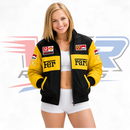 Ferrari F1 Vintage Yellow Racing Jacket