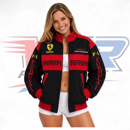 F1 Vintage Ferrari Racing Jacket Red & Black