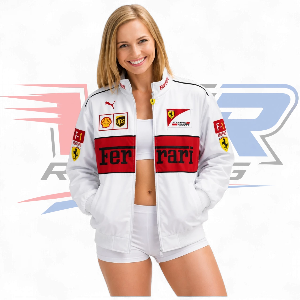 Ferrari F1 Vintage Racing Jacket - White