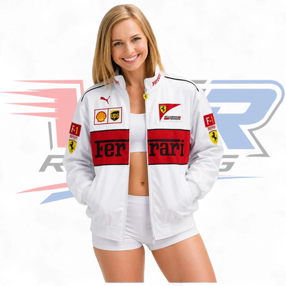 Ferrari F1 Vintage Racing Jacket - White