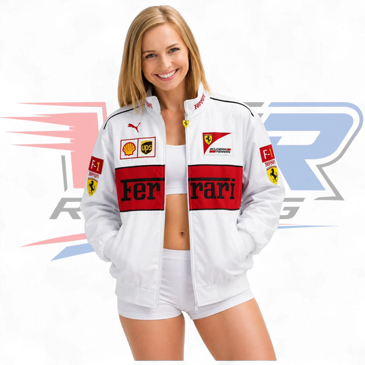 Ferrari F1 Vintage Racing Jacket - White