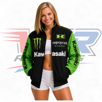 F1 Vintage Kawasaki Monster Racing Jacket Black