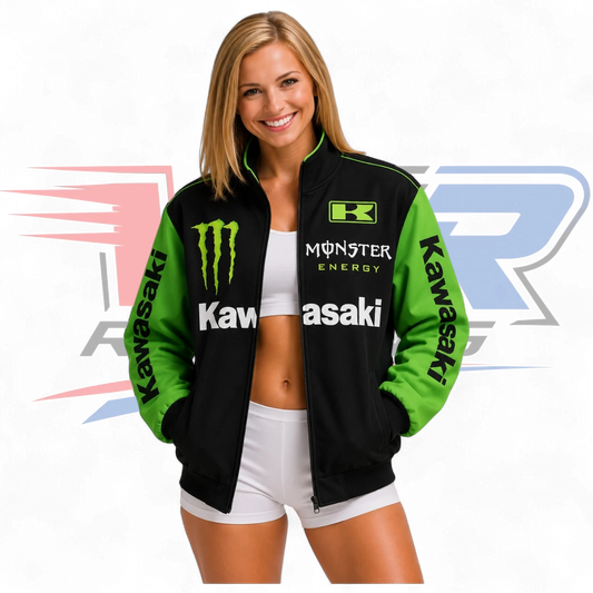 F1 Vintage Kawasaki Monster Racing Jacket Black