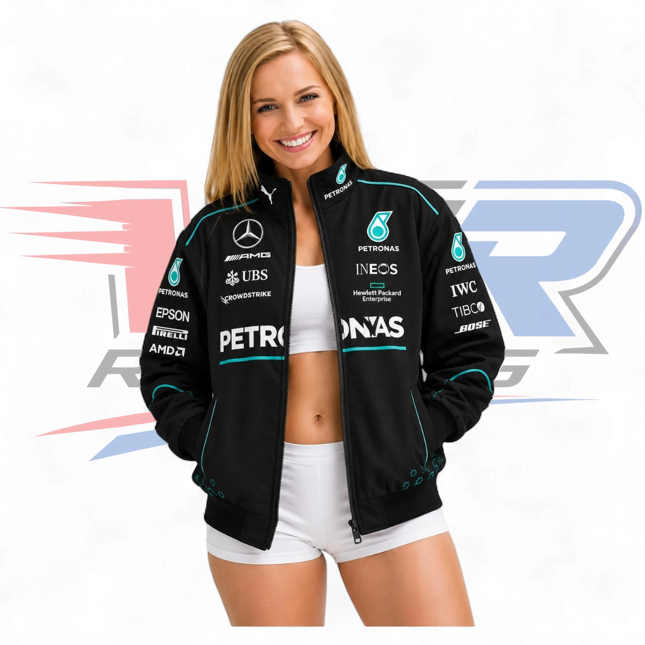 2026 F1 Vintage Mercedes Petronas Racing Jacket Black