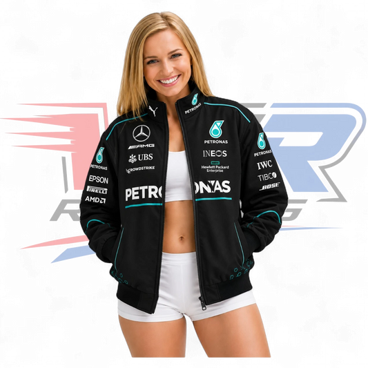 2026 F1 Vintage Mercedes Petronas Racing Jacket Black