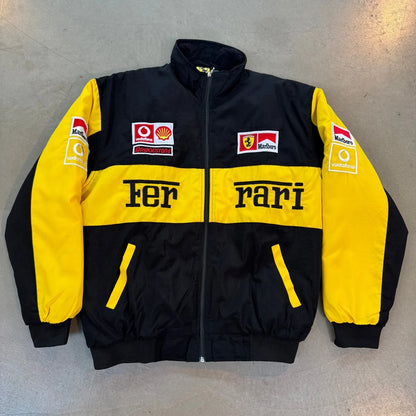 Ferrari F1 Vintage Yellow Racing Jacket