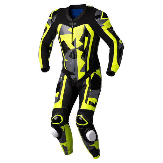Motorcycle leather suit Black - Yellow