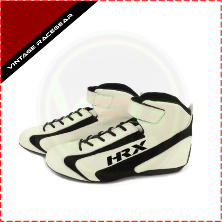 HRX Racing Shoes - White - Black - Vintage Racegears