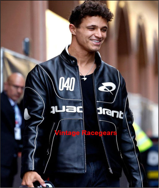 2025 Lando Norris McLaren F1 Leather jacket Black