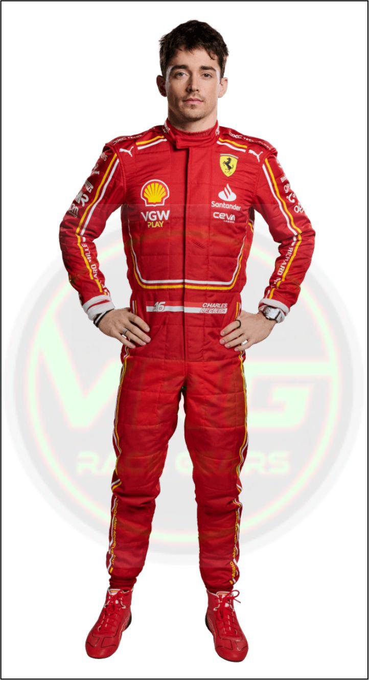 2024 Charles Leclerc F1 Ferrari Race Suit - Vintage Racegears