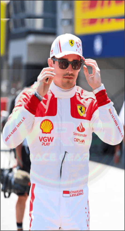 Charles Leclerc 2023 Monaco GP Race Suit- White - Vintage Racegears