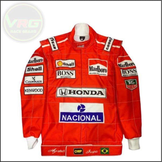 Ayrton Senna vintage jacket Red - Vintage Racegears