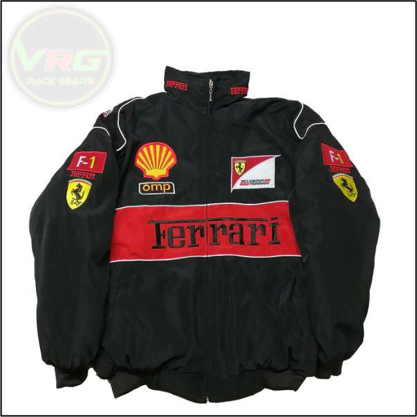 F1 Ferrari vintage jacket Black - Vintage Racegears