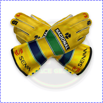 Ayrton Senna F1 Racing Gloves Yellow - Vintage Racegears