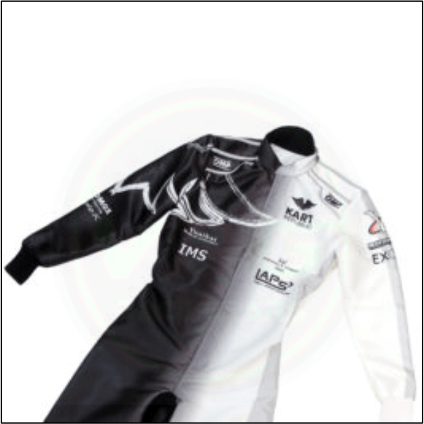 New Kart Republic Suit White-Black - Vintage Racegears