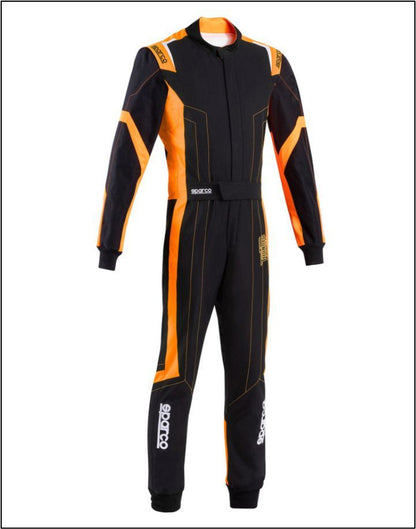 2025 Sparco Thunder Advanced, Karting Suit Orange Black