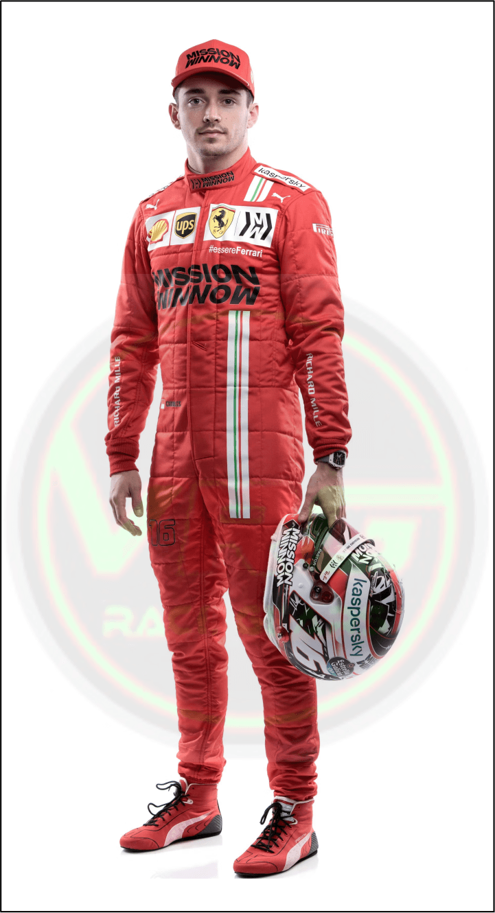 2021 Charles Leclerc Mission Ferrari F1 Race Suit - Vintage Racegears