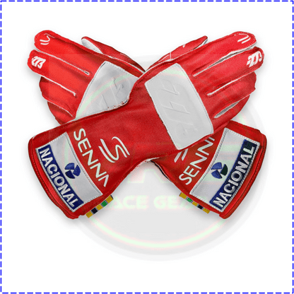 Ayrton Senna F1 Racing Gloves Red - Vintage Racegears