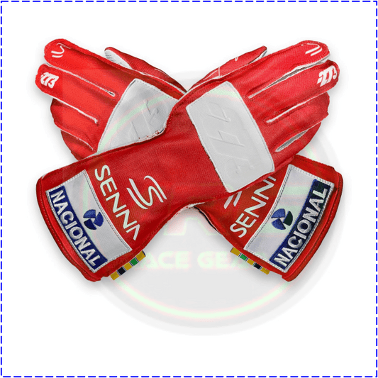 Ayrton Senna F1 Racing Gloves Red - Vintage Racegears