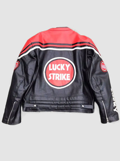 LUCKY STRIKE RARE 90’s Biker Leather Jacket Vintage