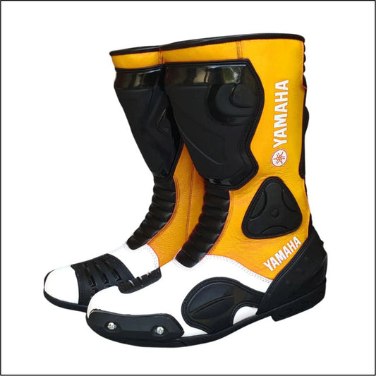 YAMAHA MOTORCYCLE LEATHER BOOTS Yellow