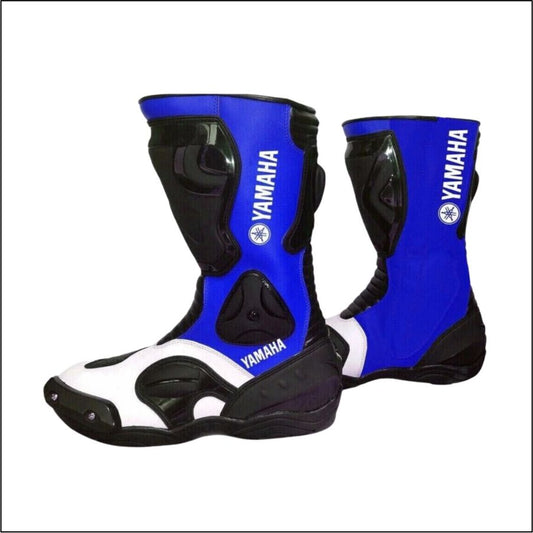 YAMAHA MOTORCYCLE LEATHER BOOTS Blue