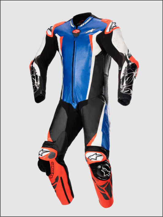 Racing Absolute V2 Leather Suit - 1PC Blue - Black