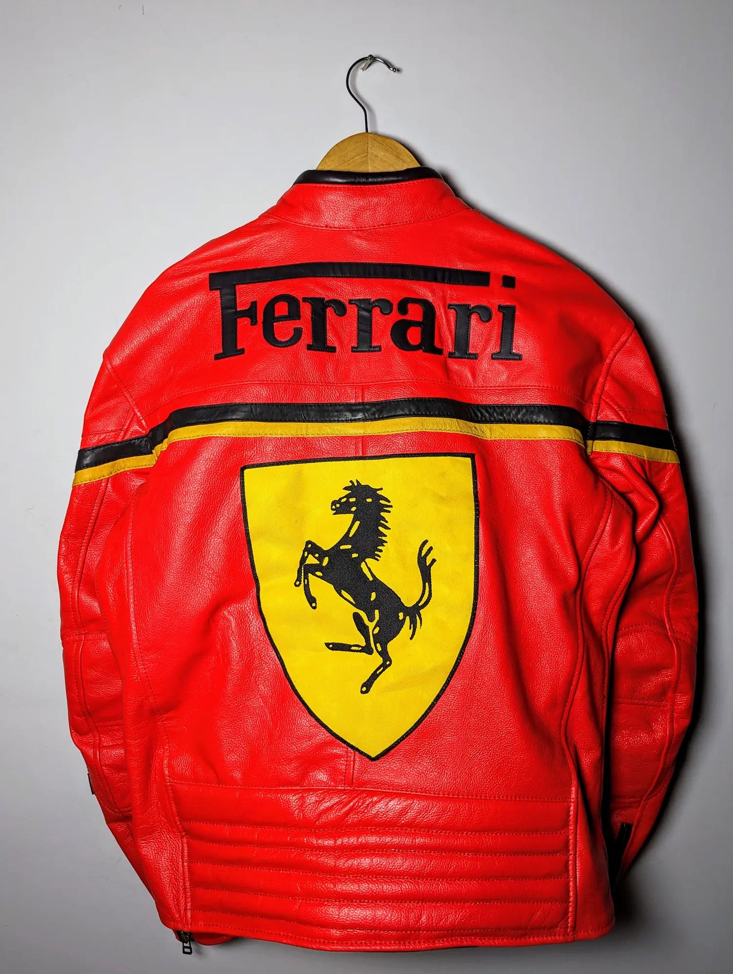 FERRARI RACING LEATHER JACKET Formula 1 RETRO