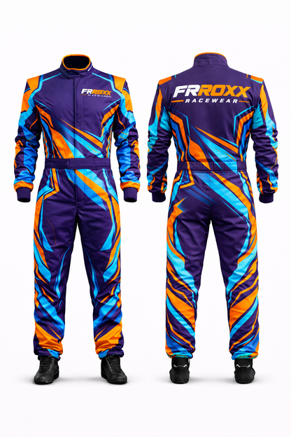 2026 FRROXX Racewear Sublimation Printed Kart Racing Suit Purple