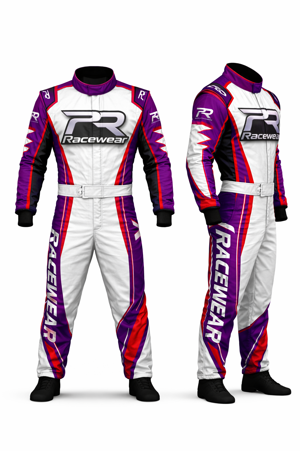 New FRROXX Racewear Racer Custom Suit Purple & White