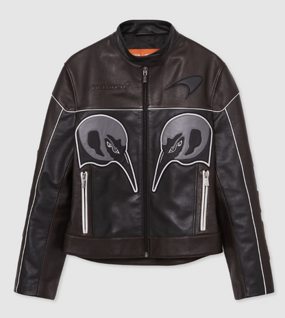 McLaren F1 Team Leather Biker Jacket in Black