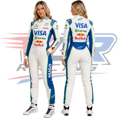 2026 F1 Team Visa Cash App Red Bull Women’s Racing Suit White & Blue