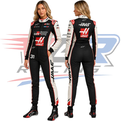 2026 F1 Team Haas Women’s Racing Suit Black & White