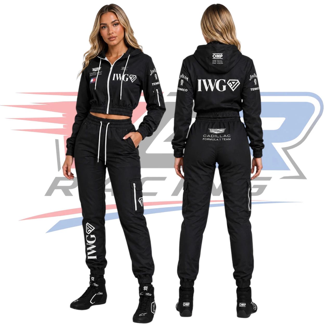 F1 Team Cadillac IWG Women’s Hoodie & Jogger Set – Black