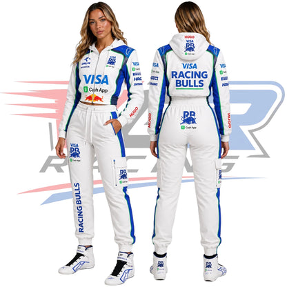 F1 Visa Cash App Racing Bulls Women’s Hoodie & Jogger Set – White