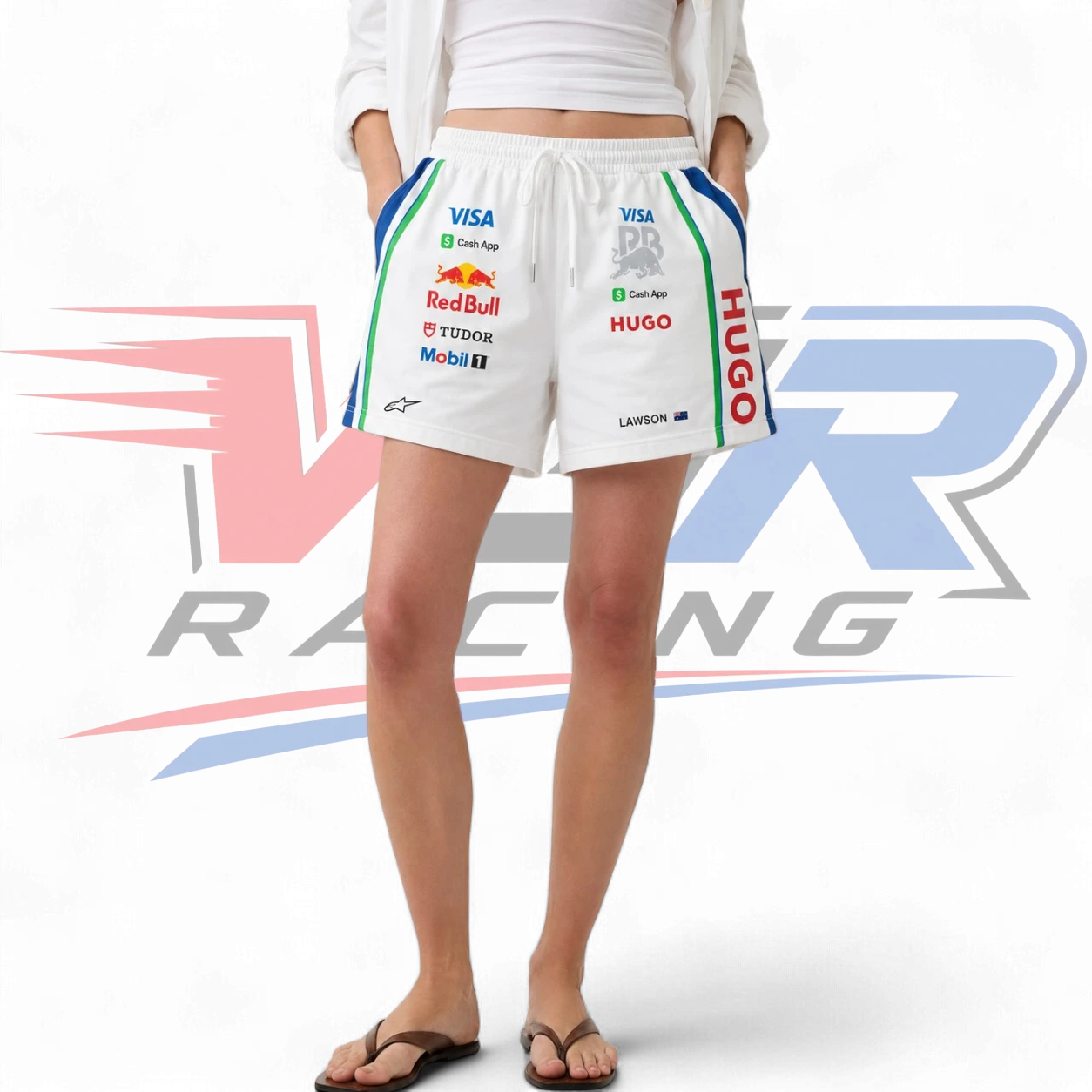 2026 F1 Team Visa Cash App RB Men’s & Women’s Shorts – White