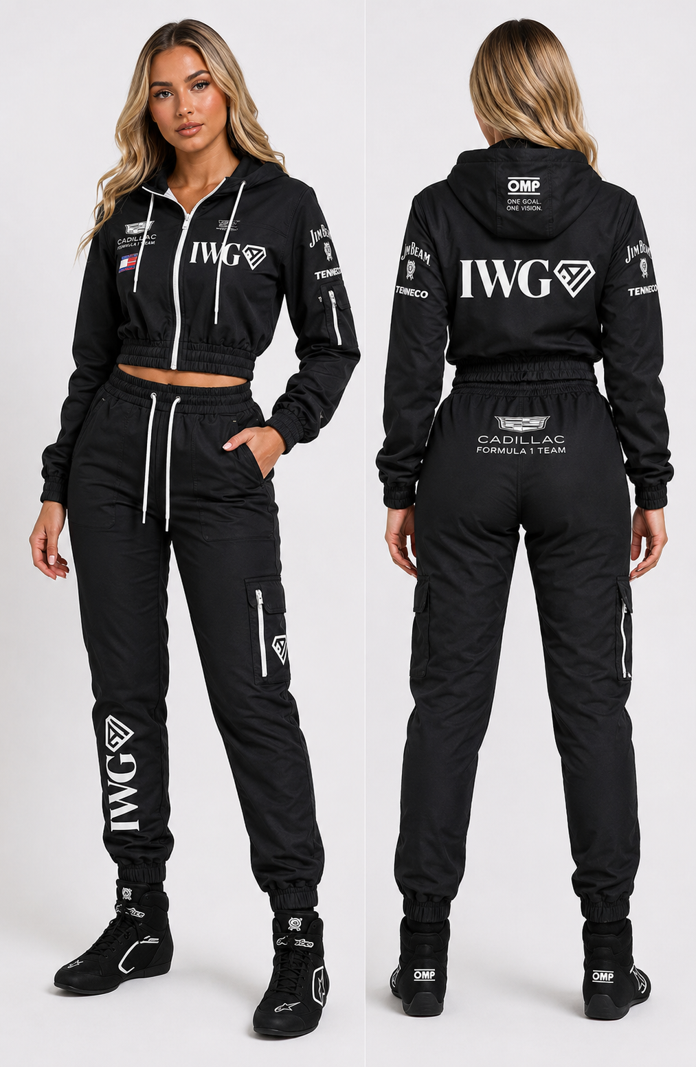 F1 Team Cadillac IWG Women’s Hoodie & Jogger Set – Black