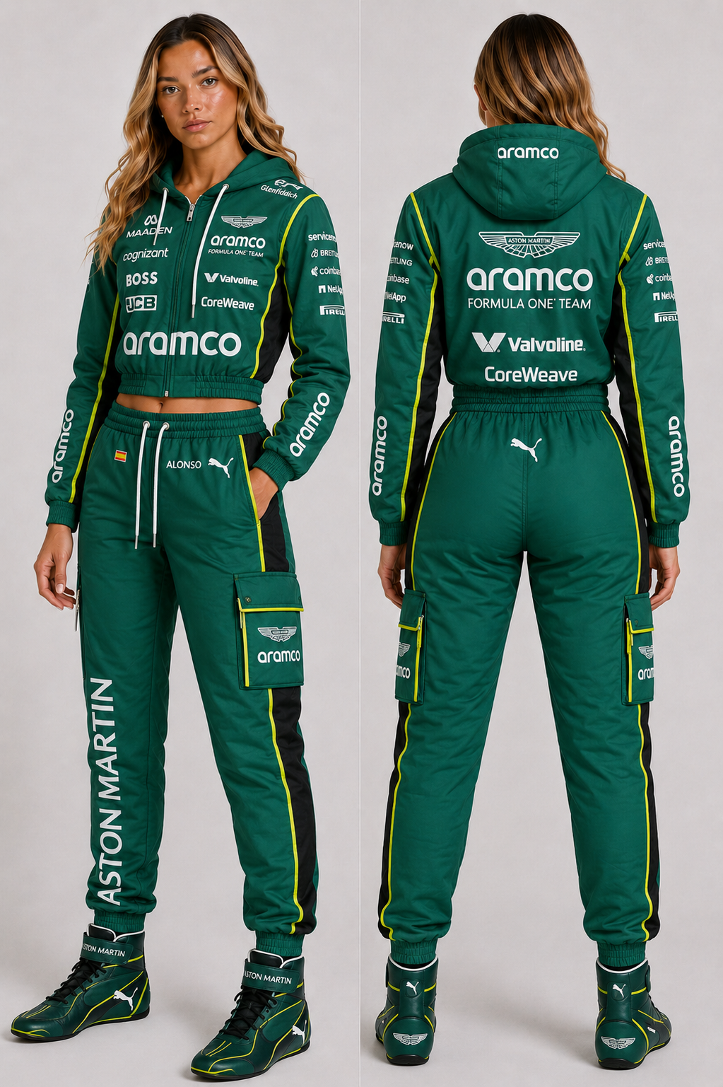 F1 Team Aston Martin Women’s Hoodie & Jogger Set – Green