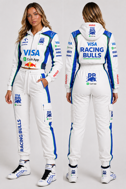F1 Visa Cash App Racing Bulls Women’s Hoodie & Jogger Set – White