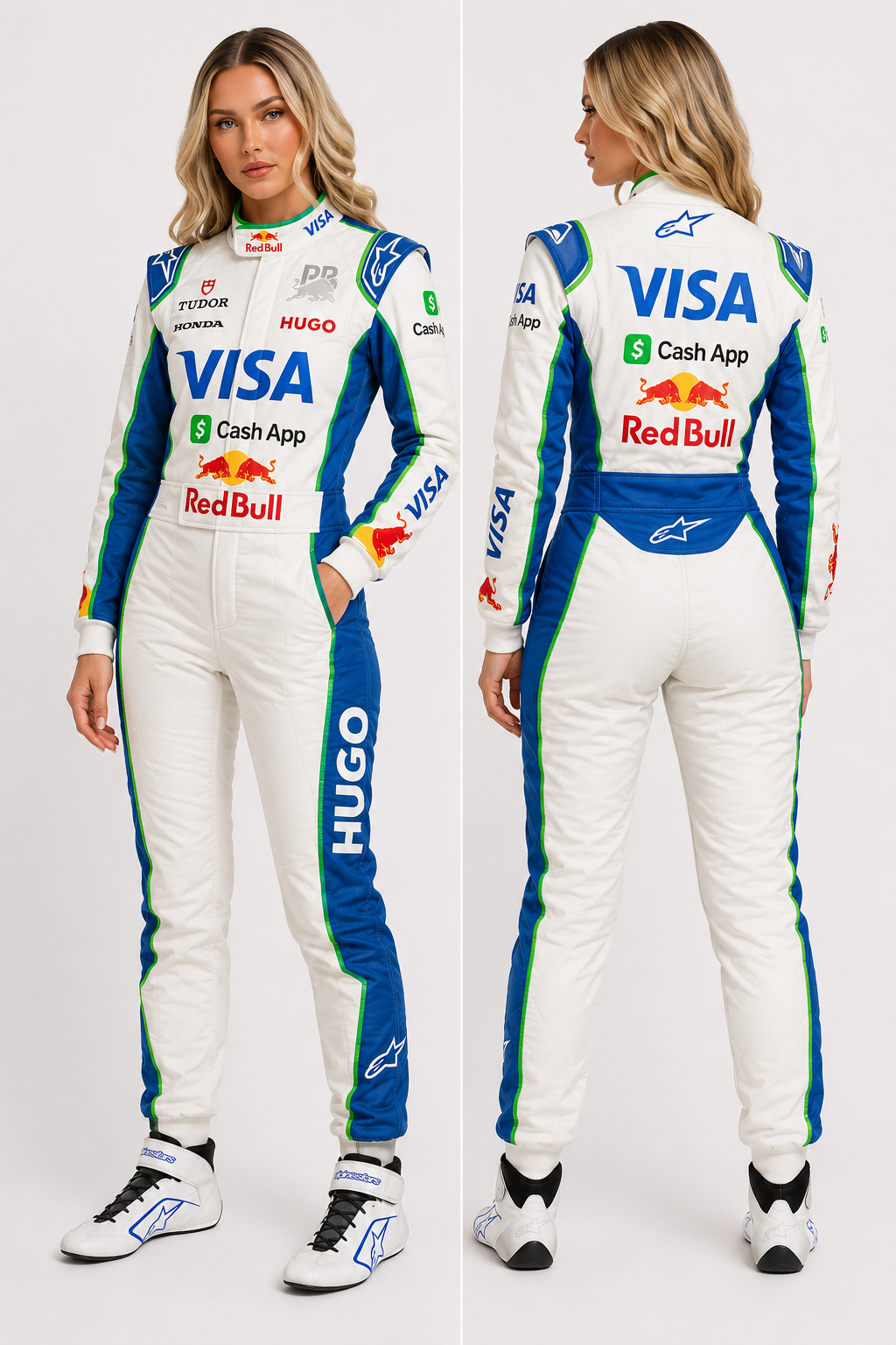 2026 F1 Team Visa Cash App Red Bull Women’s Racing Suit White & Blue