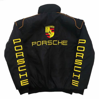 Retro Jacket Racing PORSCHE Vintage Black