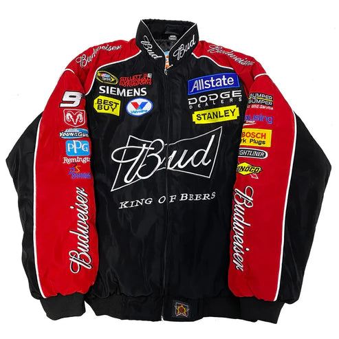 Retro Jacket Racing BUD Nascar Vintage Black