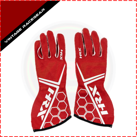 HRX Racer guanti Gloves Red - White - Vintage Racegears