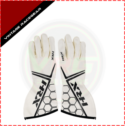 HRX Racer guanti Gloves Black - White - Vintage Racegears