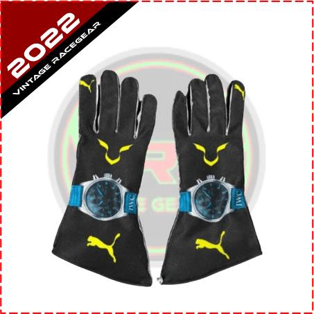 2022 Lewis Hamilton Mercedes F1 Race Gloves Black - Vintage Racegears