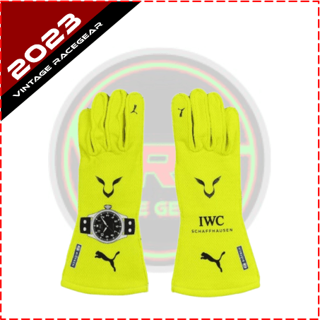 2023 Lewis Hamilton Mercedes F1 Race Gloves Fluorescent-Yellow - Vintage Racegears