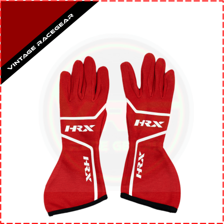 HRX FIA Racing Gloves - Red - White - Vintage Racegears